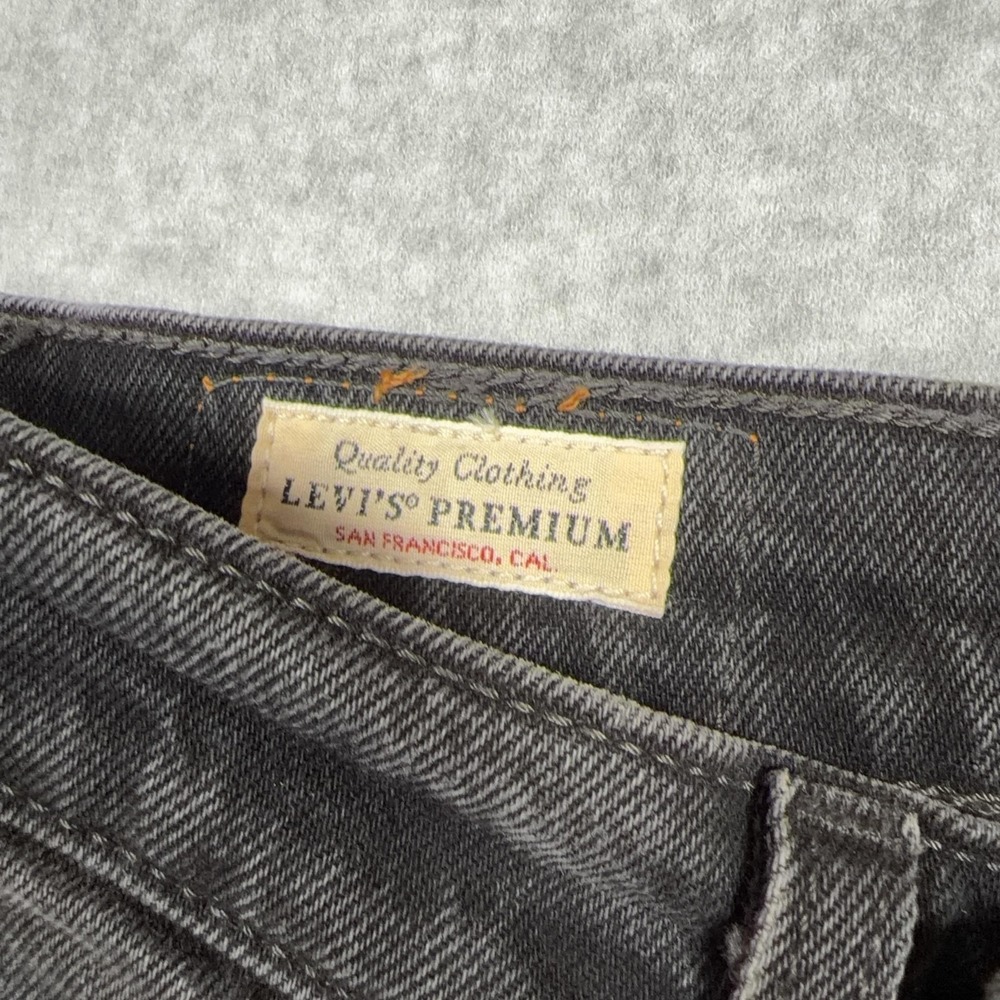 Levis Premium Ribcage Bell Jeans Womens 29 Charcoal Gray High Rise Flare Denim - Picture 4 of 9